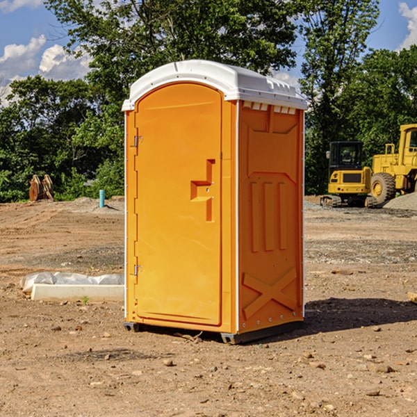 can i customize the exterior of the portable restrooms with my event logo or branding in Six Shooter Canyon